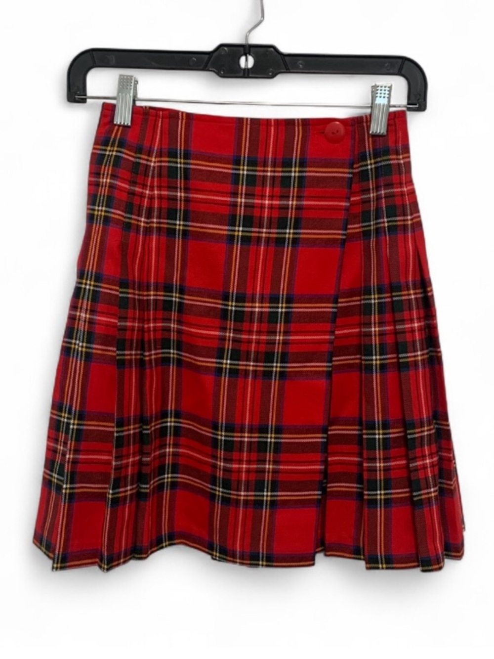 Vintage Red Tartan Pleated Mini Skirt